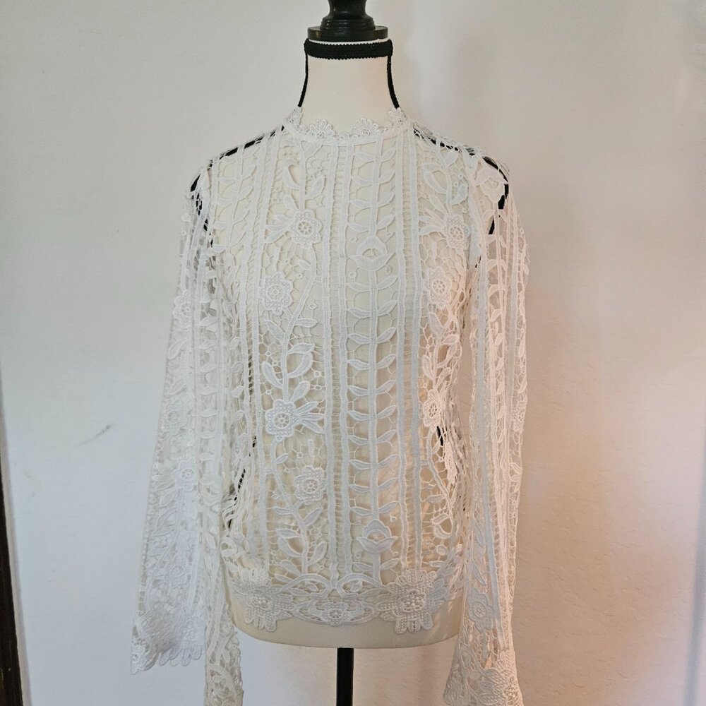 Long sleeve lace top with bralette